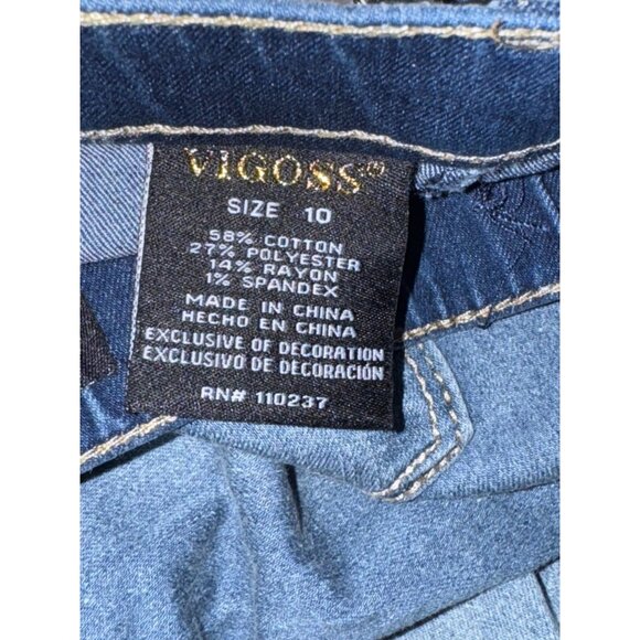 Vigoss Girls Size 10 Medium Vintage Stretch Denim Jeans With Pom-Pom Details - Picture 3 of 8
